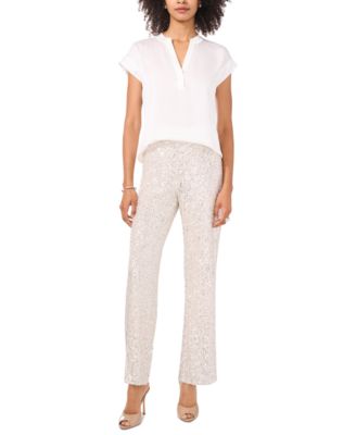 Women's Pull-On Sequin Flare Pants