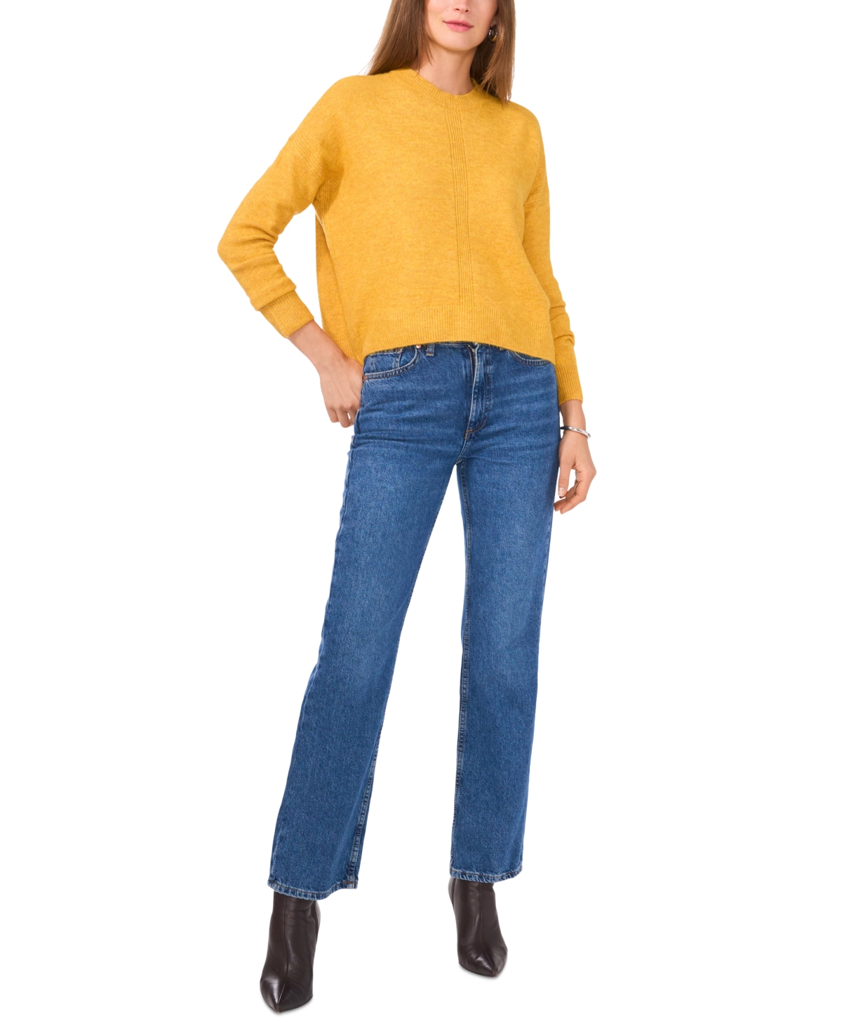 Vince Camuto Women's Ribbed Crewneck Long-sleeve Sweater