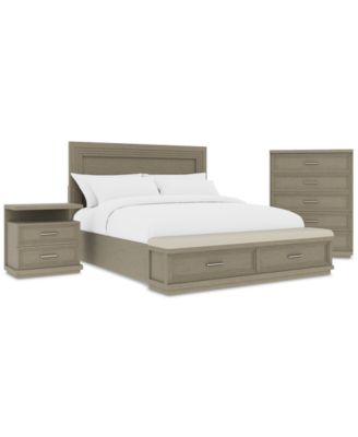 Cascade 3-Pc. Bedroom Set (Queen Storage Bed, Chest & Nightstand)