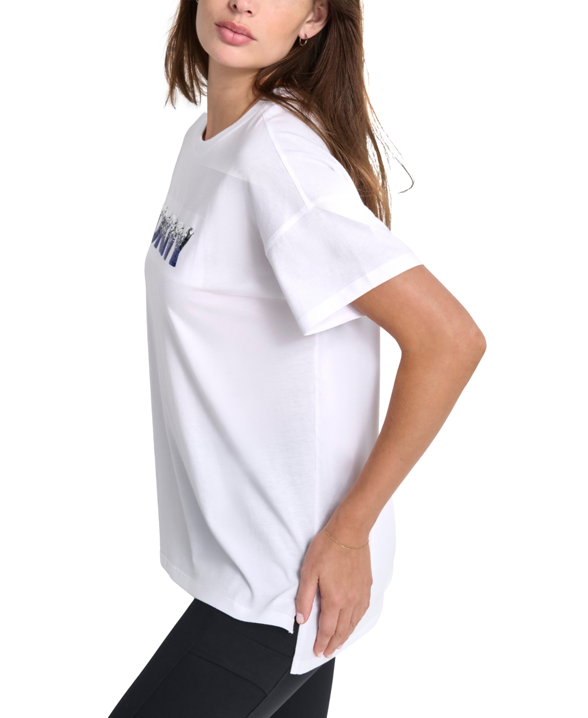 Dkny Sport Women's Ombre Sequin Logo T-Shirt