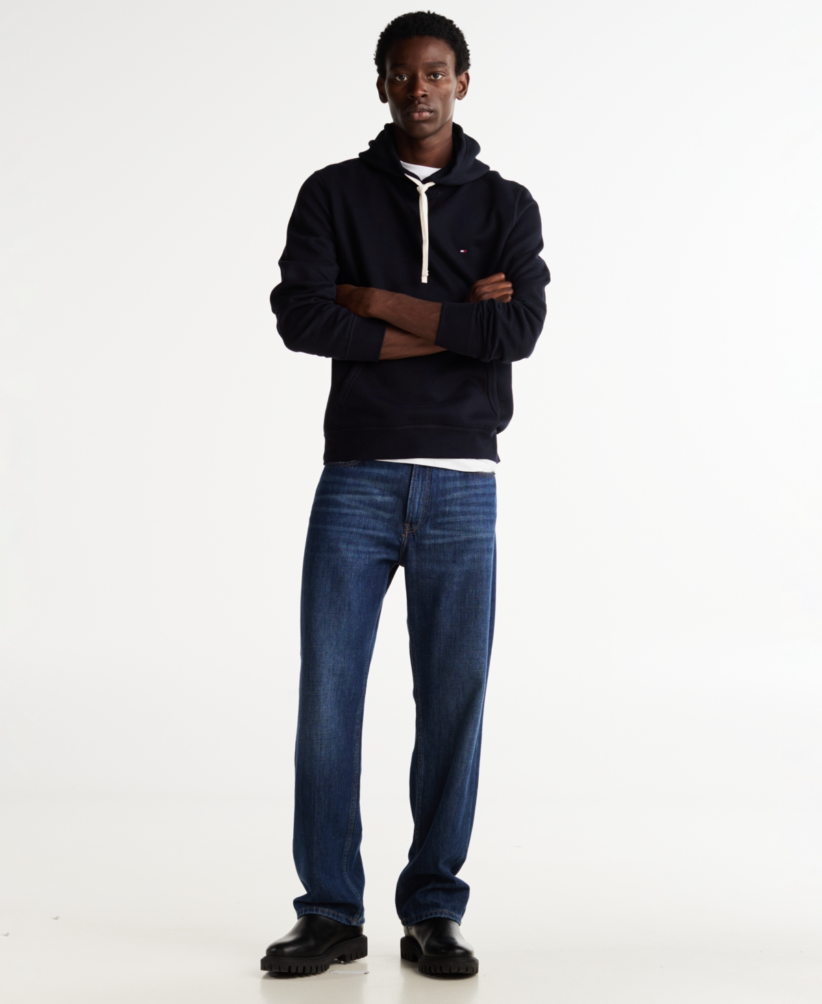 Tommy Hilfiger Men's Essential Fleece Hoodie In Blue