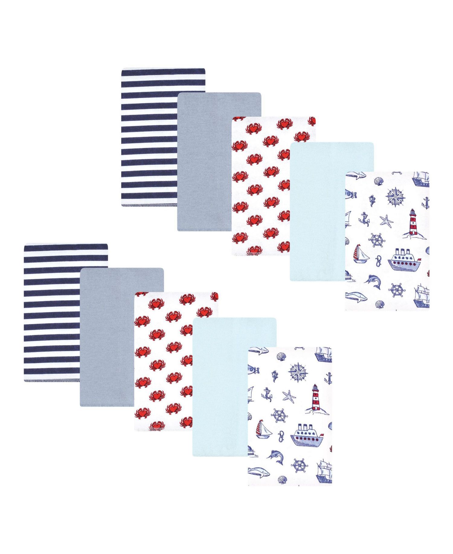 Unisex Absorbent Flannel Burp Cloths 10-Count Cotton/Poly Blend