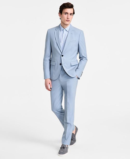 alfani HUGO by Hugo Boss Men's Modern-Fit Wool Blend Suit Separate Men's Fashion & Accessories