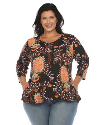 Plus Size Vibrant Boho Swing Top