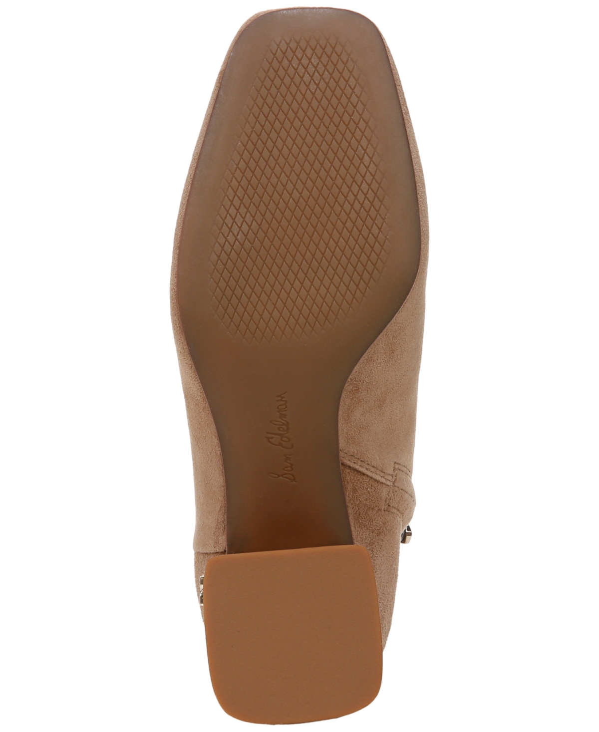 Sam Edelman Paige Womens Suede Square Toe Ankle Boots In Almond Taupe Suede