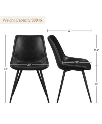 2PCS Dining Chairs Accent Chairs with Metal Legs