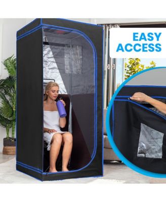 Detox Therapeutic Home Sauna With Foldable Chair and Heated Foot Pad