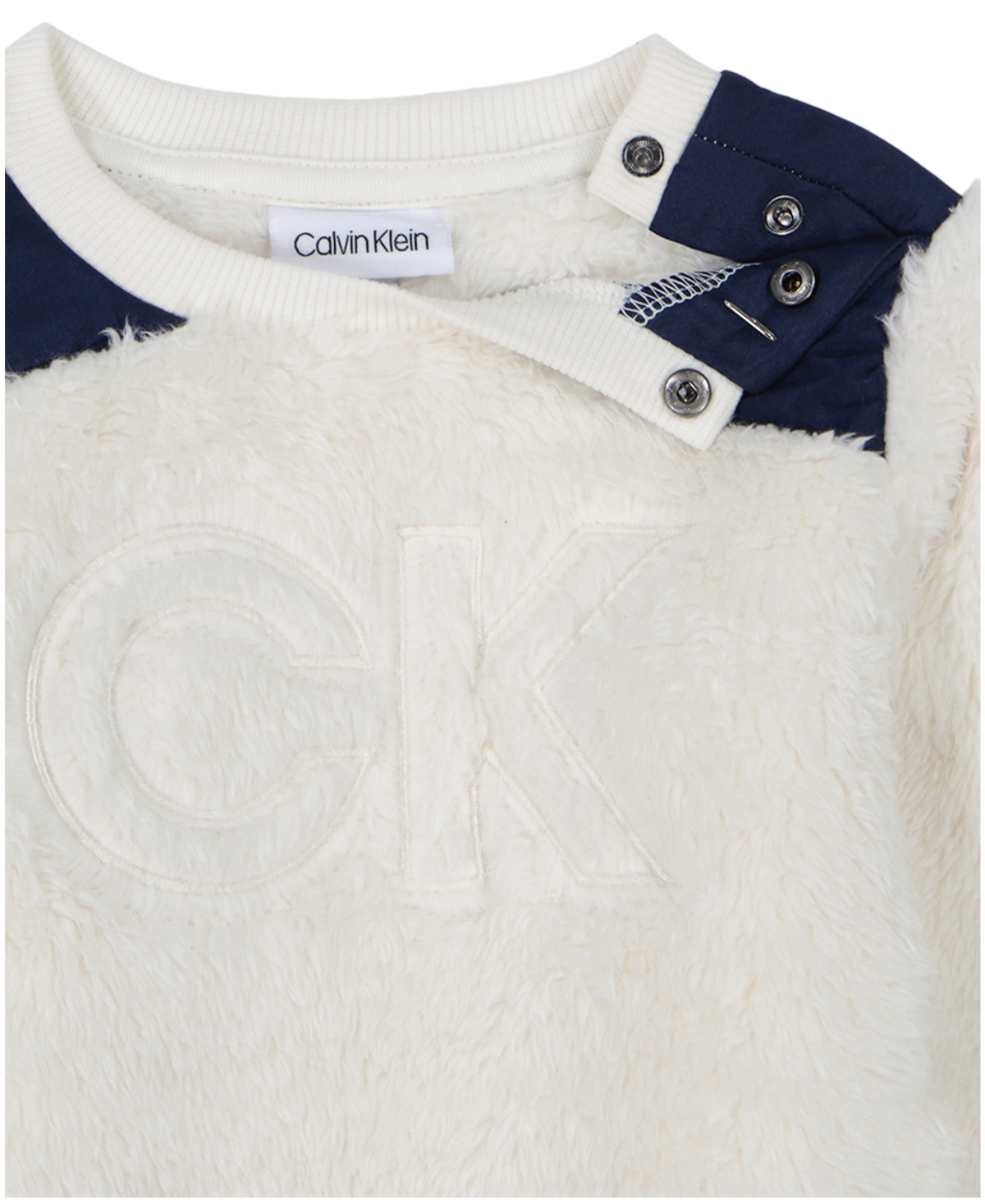 Calvin Klein Baby Boy Sherpa and Fleece Sweatsuit, 2-Piece Set -Navy Blazer