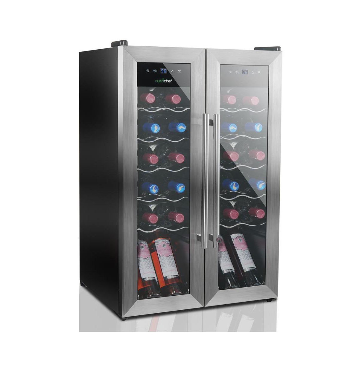 Wine Chilling Refrigerator Cellar - Dual-Zone Wine Cooler/Chiller, Digital Touch Button Control with Air Tight Seal, Contains Placement for