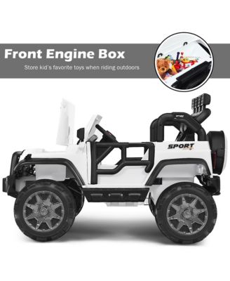12V Kids Ride On Car 2 Seater Truck RC Electric Vehicles w/ Storage Room