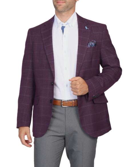 Мужские пиджаки Tailorbyrd Shadow Windowpane Sportcoat, цвет: Мерло