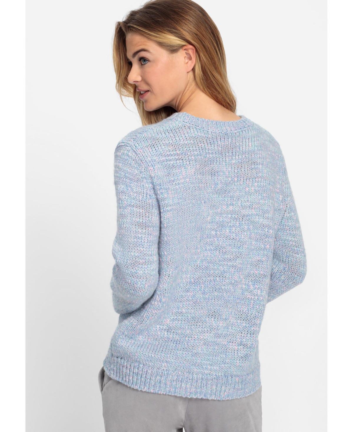 Olsen Women's Multi-Colour Shimmer Pullover - Lilac pearl mel