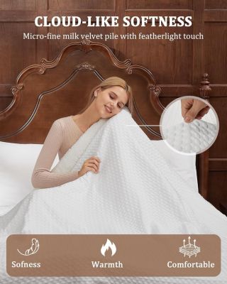 Waffle Sherpa Electric Heated Throw Blanket, 50&amp;#x22; x 60&amp;#x22;