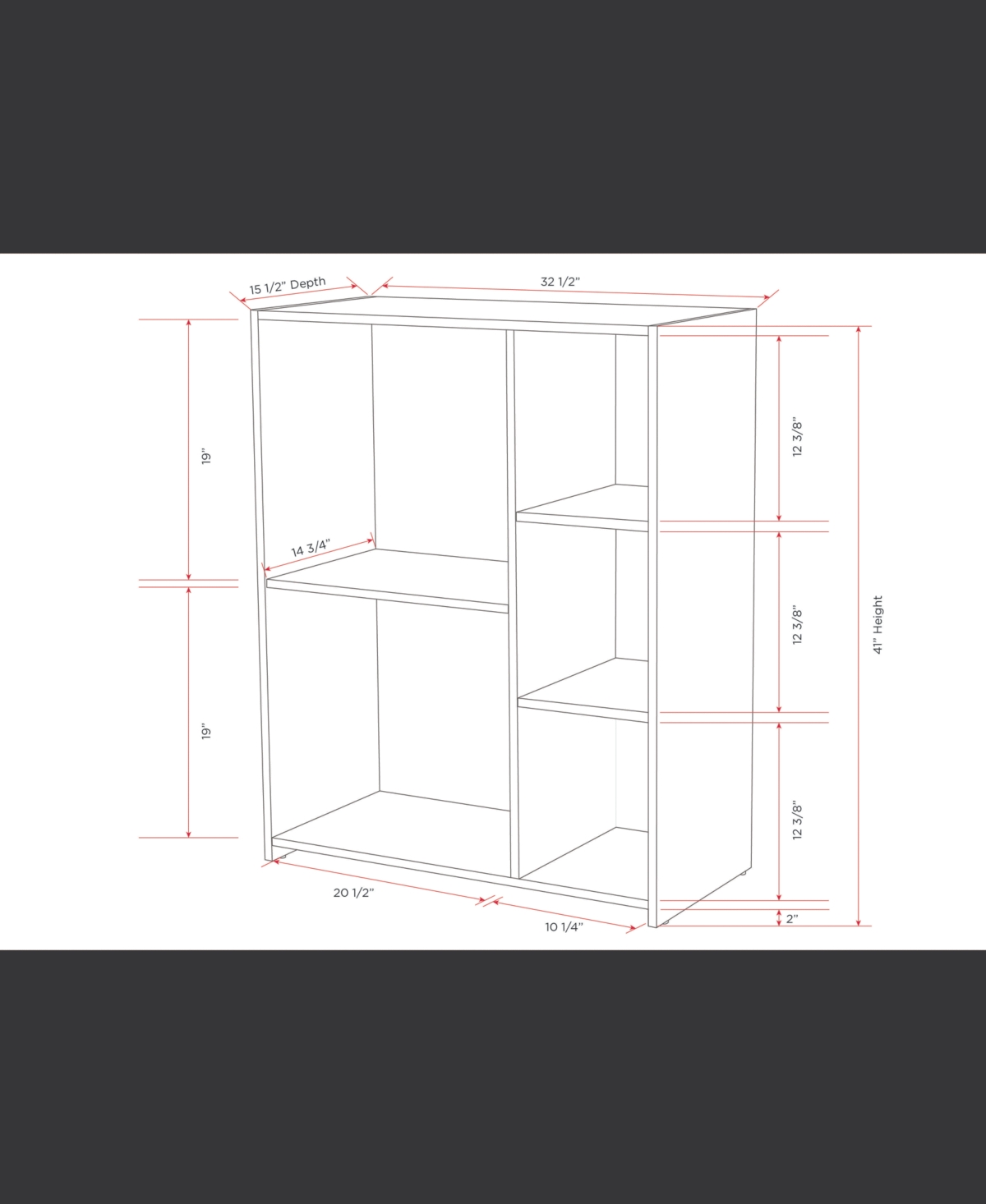 Kings Brand Furniture Moreno 5 - Cube Wood Open Shelf Organizer Storage Bookcase, Gray/White