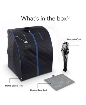 Personal Detox Home Sauna With Foldable Chair and Heated Foot Pad
