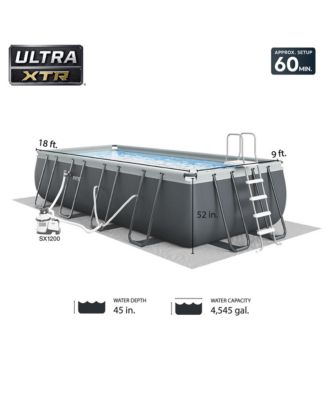 18' x 9' x 52" Ultra XTR Rectangular Frame Swimming Pool Set with Pump