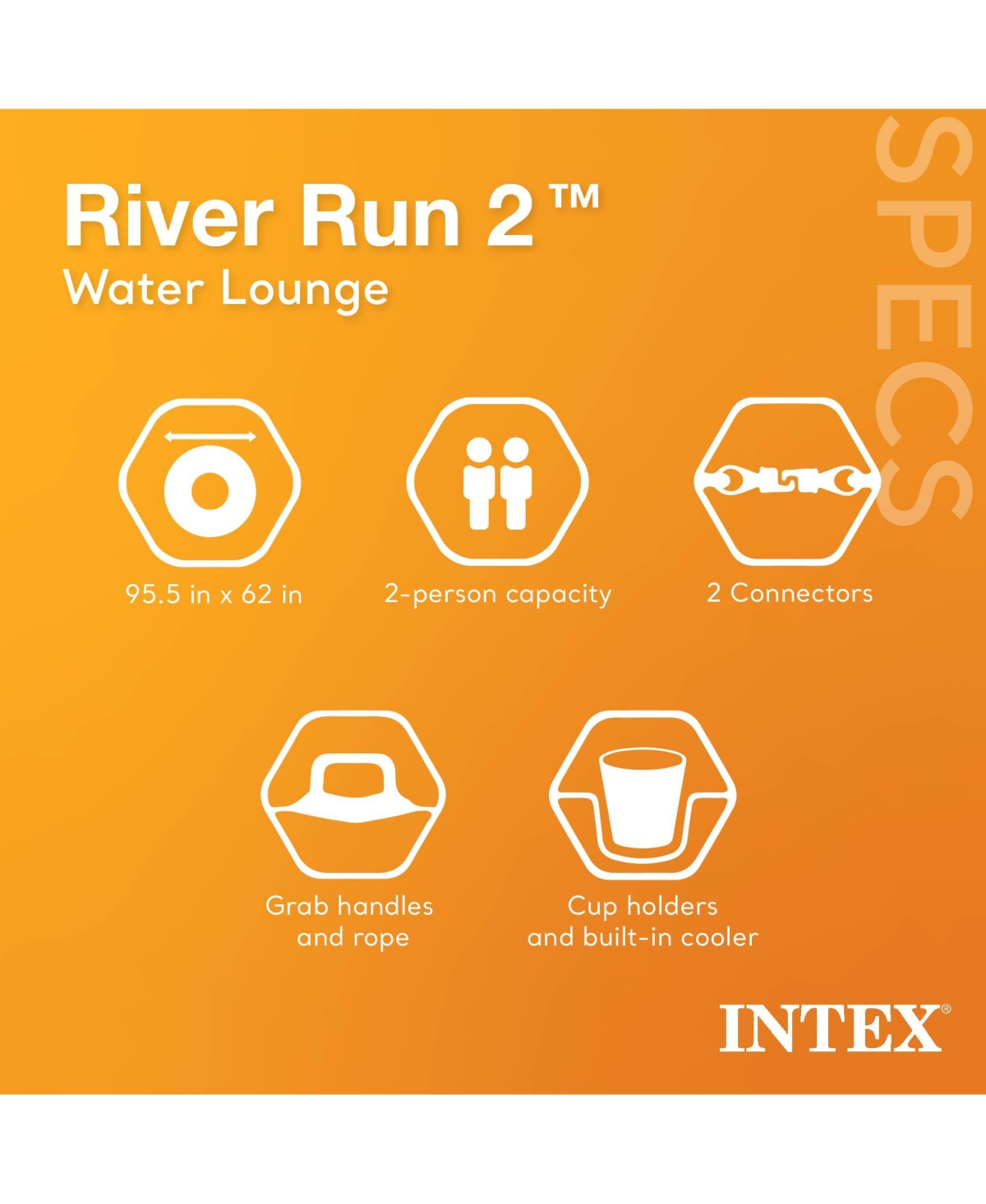 Intex River Run Inflatable Double Rider Tube & 2 River Run Single Water Floats