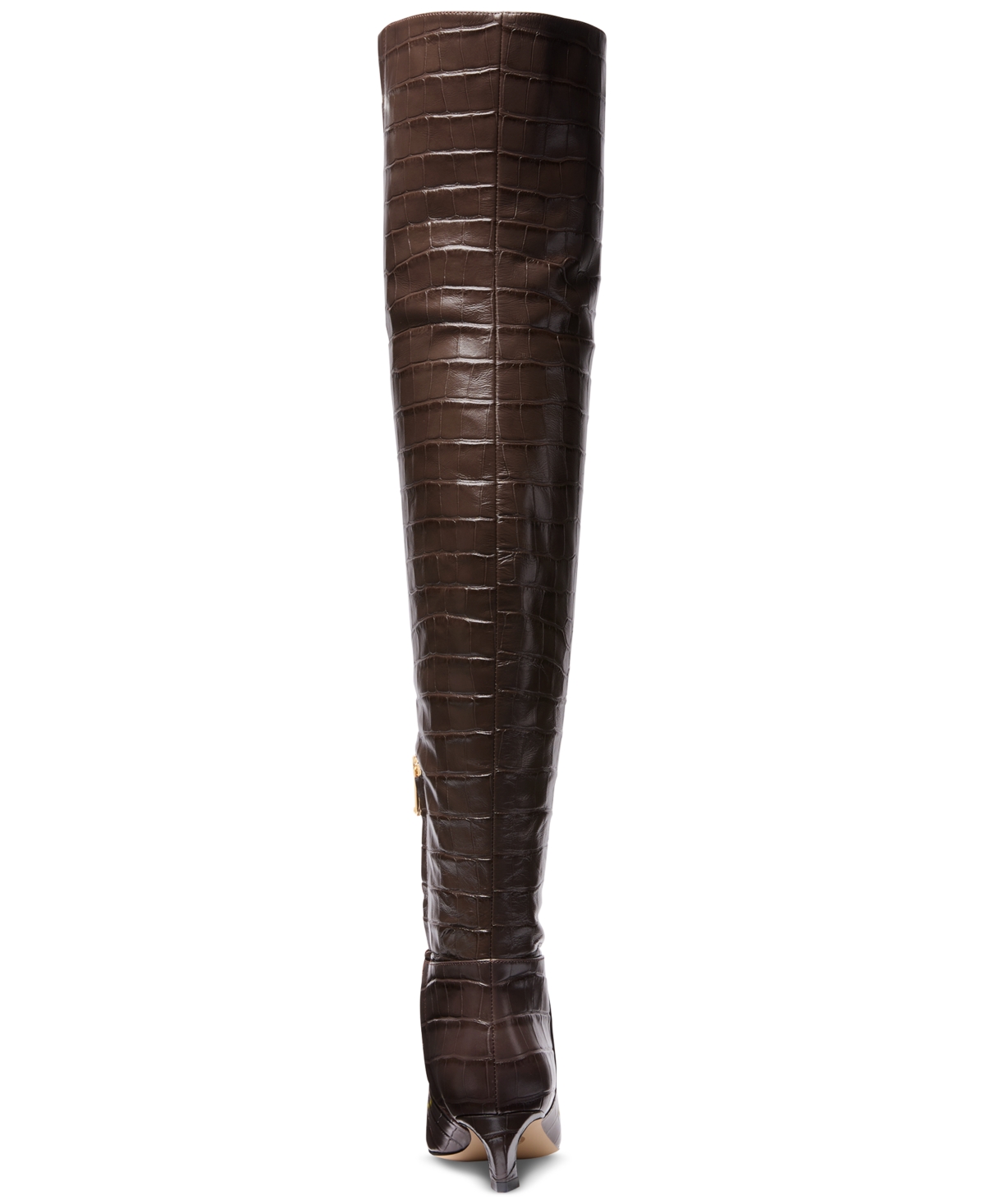 Michael Kors Cosmo Crocodile Embossed Leather Boot In Chocolate