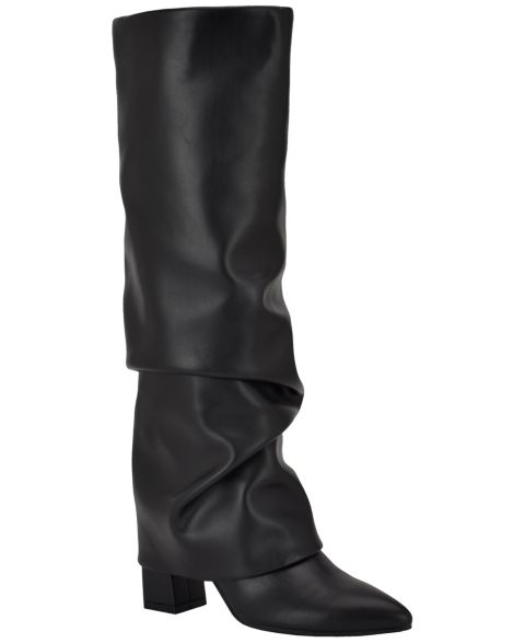 Женские ботинки GUESS Women's Geima Knee High Foldover Slouch Tall Block Heel Dress Boots