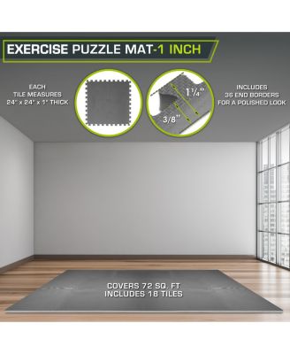 Exercise Puzzle Mat 1-in, 72 Sq Ft - 18 Tiles