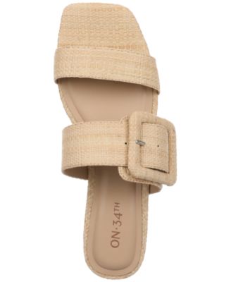 Women's Paulina Buckled Two-Band Flat Sandals, Created for Macy's