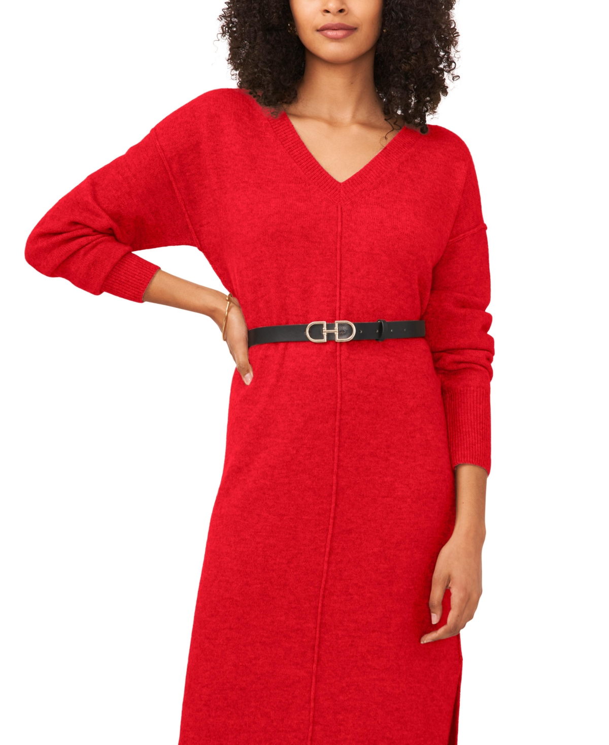 Vince Camuto Women's V-Neck Long Sleeve Sweater Dress