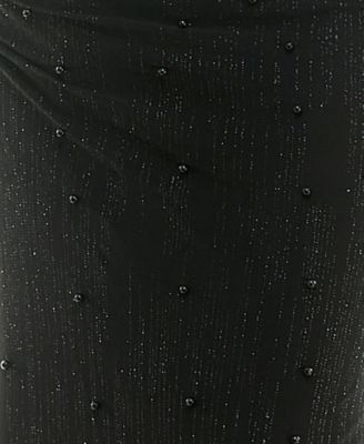 Juniors' Embellished Ruched Sleeveless Gown 