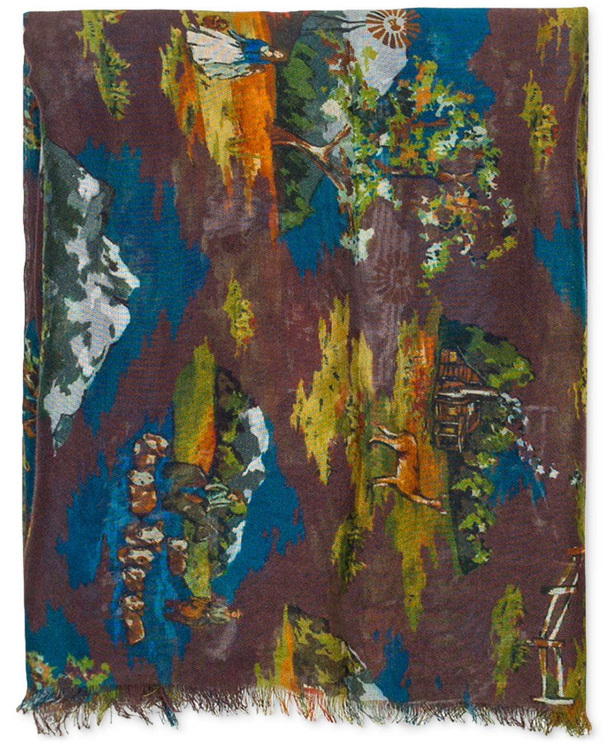 Shop Patricia Nash Vintage Print Scarf In Chocolate