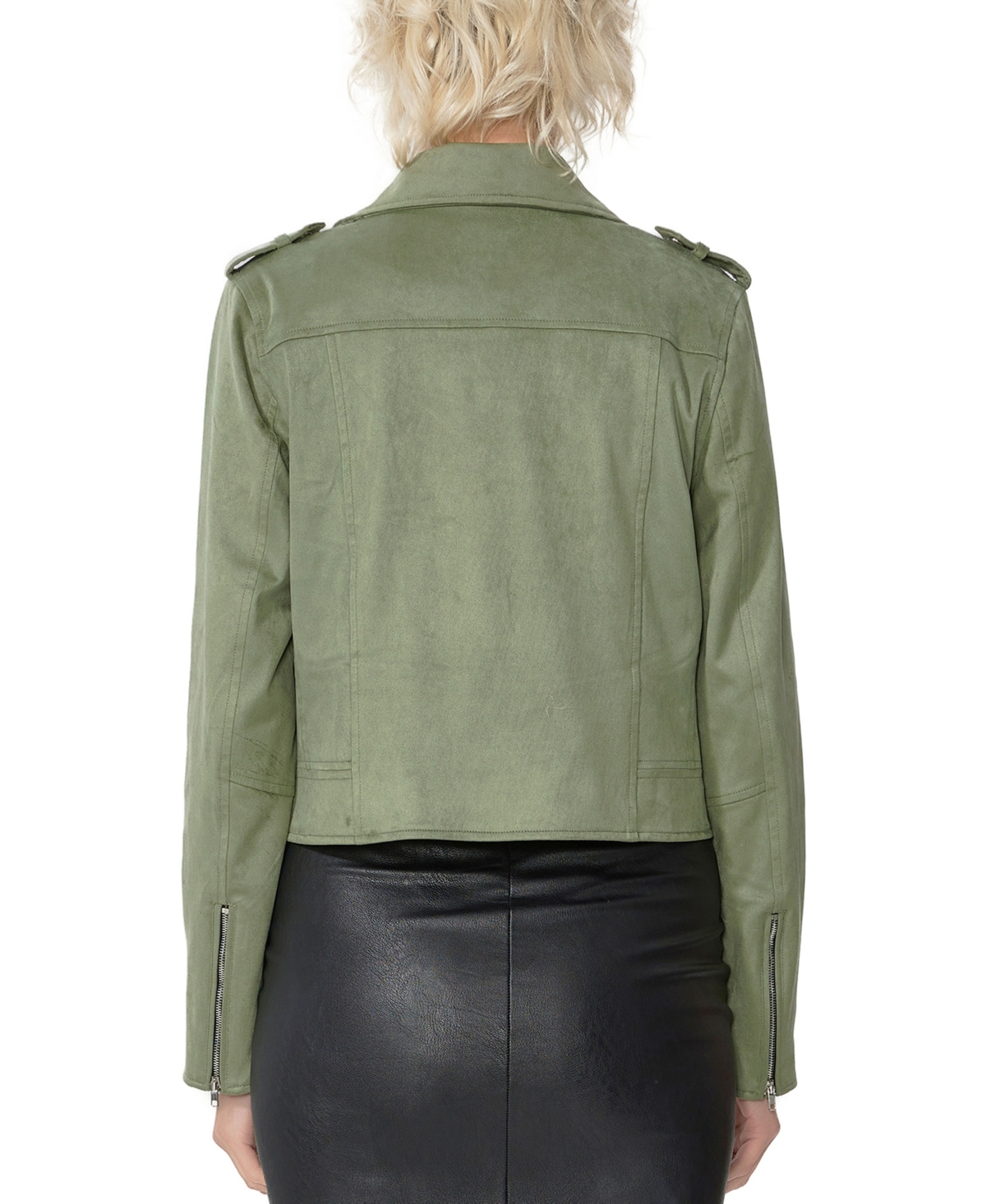 Kimi & Kai Willa Faux Suede Moto Jacket In Green