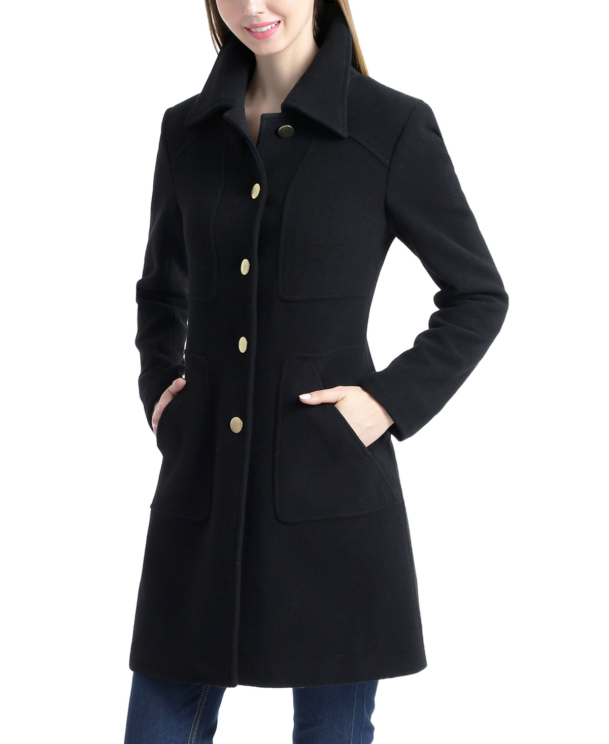 Kimi & Kai Women's Liz Wool Walking Coat In Blue