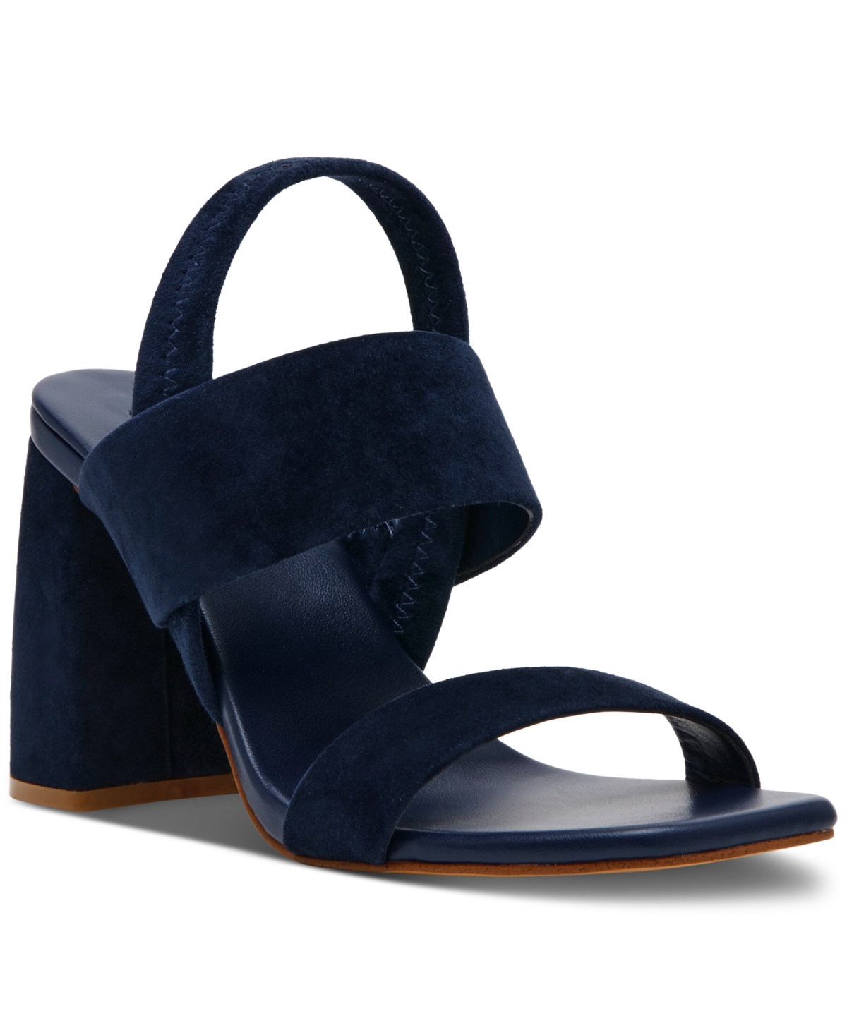 Steve Madden Women's Marbell Slingback Block-heel Sandals In Navy Suede