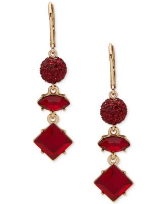 KARL LAGERFELD PARIS - Pav&eacute; Fireball & Mixed-Cut Crystal Triple Drop Earrings