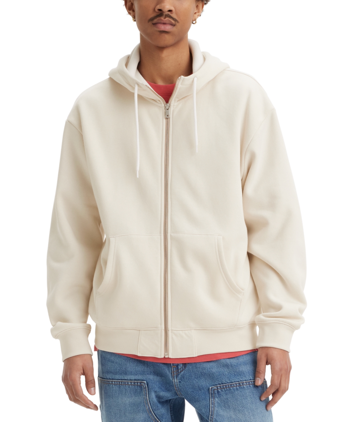 Levi's Men's Full-zip Workwear Hoodie, Created For Macy's In Chalky Whi