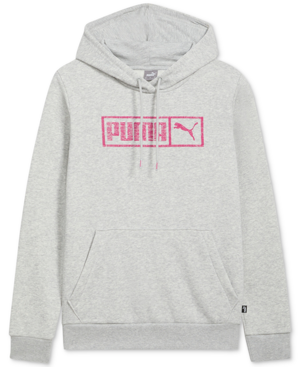 Puma Women's Bar Up Logo Pullover Hoodie In Grey