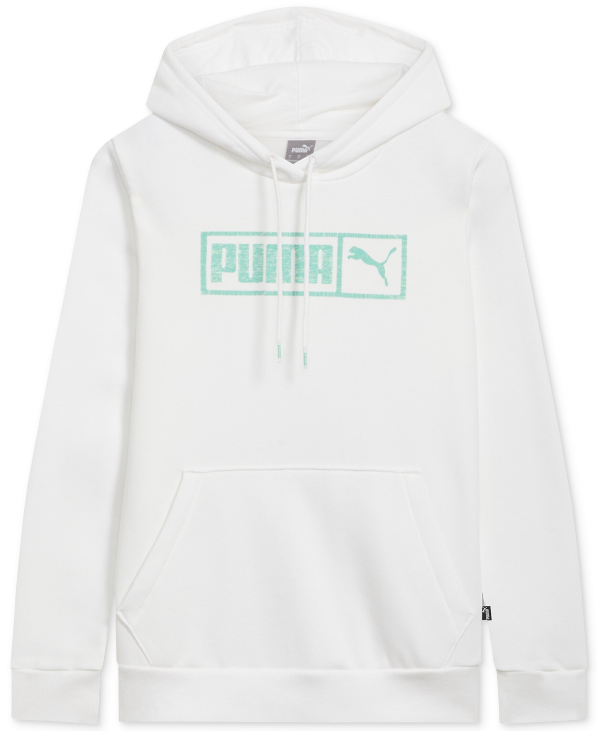 Puma Women's Bar Up Logo Pullover Hoodie In White