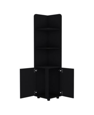 Vestal 62H" Tall Corner Cabinet with 3-Tier Shelf and 2-Door