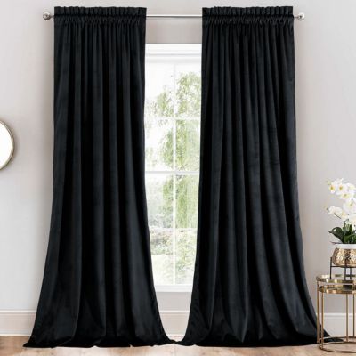 Heavyweight Velvet Curtain Rod Pocket Panels (Set of 2), 52" W x 108" L