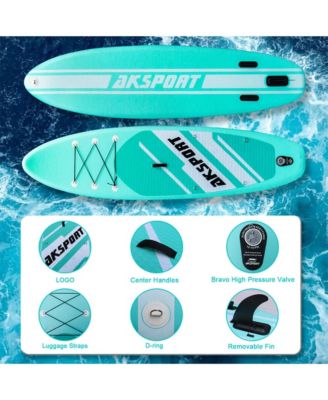 10'6" Inflatable SUP All Around Stand Up Paddle Board Kit, Mint Green