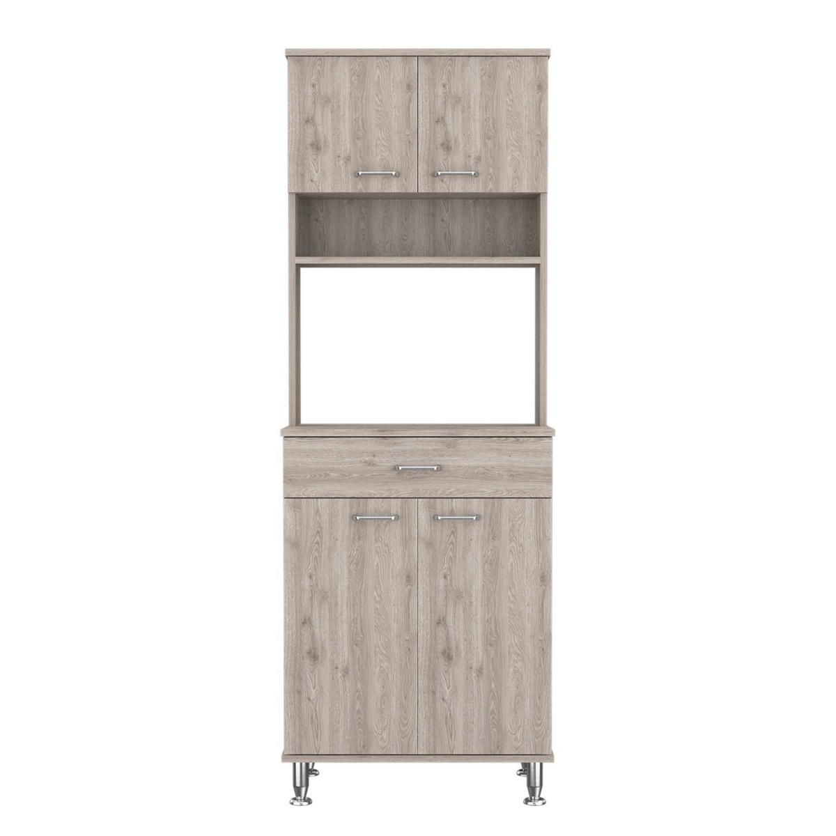 Depot E-Shop Helis 60 Pantry Double Door Cabinet, One Drawer, Four Legs, Three Shelves