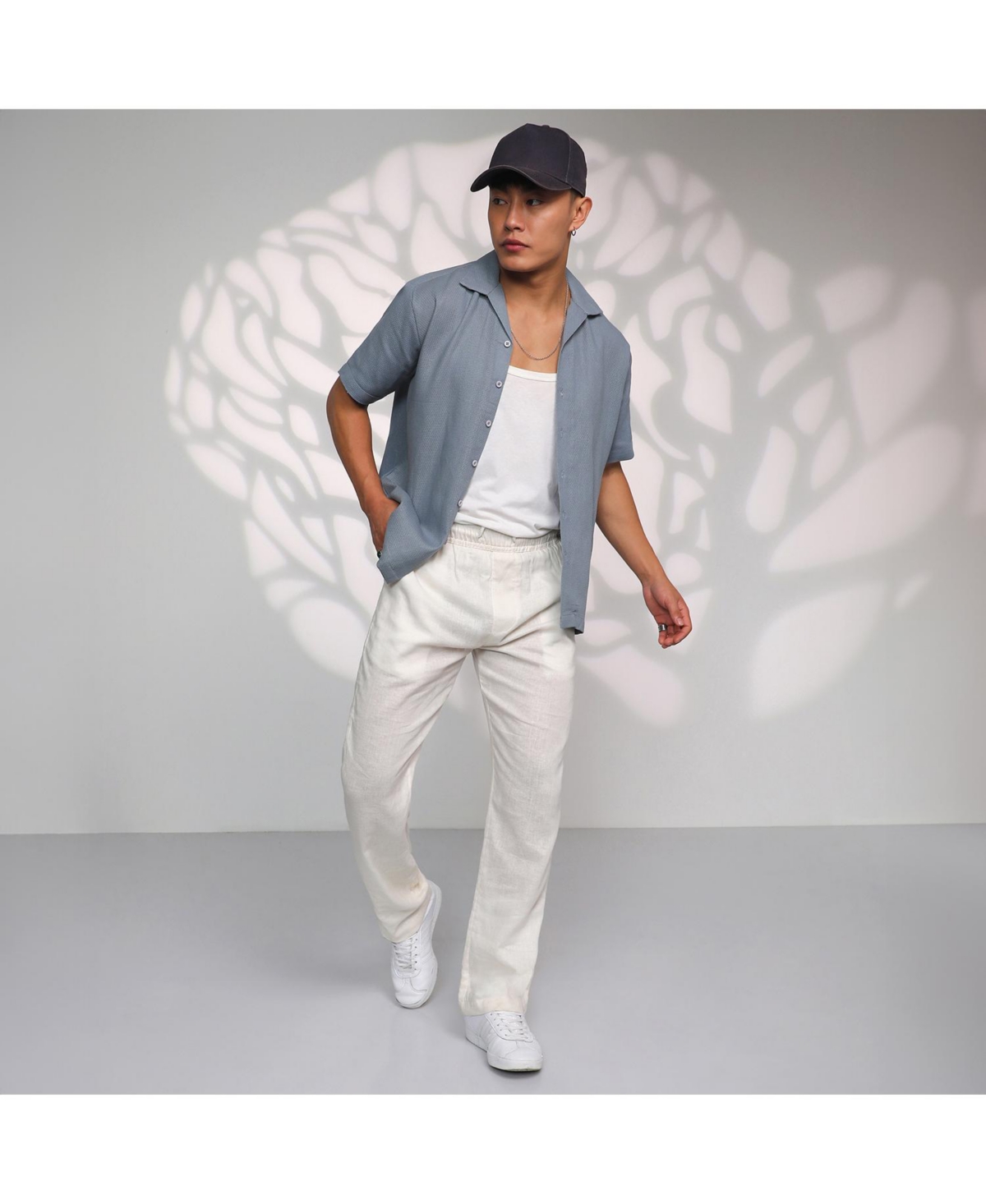 Campus Sutra Men's CloudSolid Resort Shirt - Grey