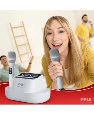 UHF Wireless Microphone System, 2 USB Rechargeable Handheld Mics, Fixed Frequency