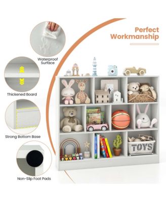 10-Cube Wooden Bookcase Toy Storage Organizer for Kids Room