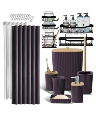 25 Piece Complete Bathroom, Vanity & Shower Accessories Set