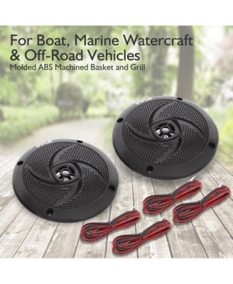 6.5" Low-Profile Marine LED Speakers, Waterproof, 240 Watt