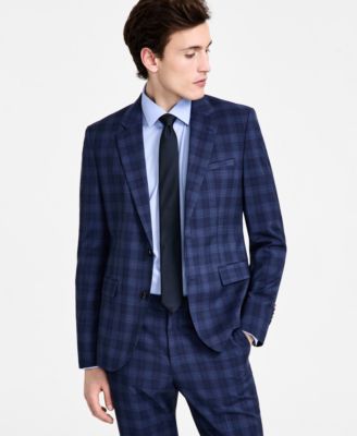 Men's Modern-Fit Wool Plaid Suit Jacket
