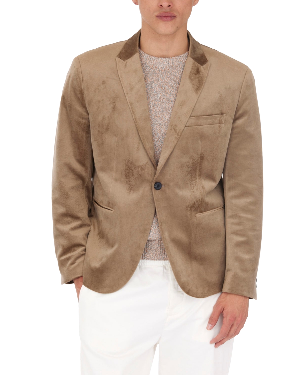 Guess Men's Fulham Velvet Blazer In Champagne Multi