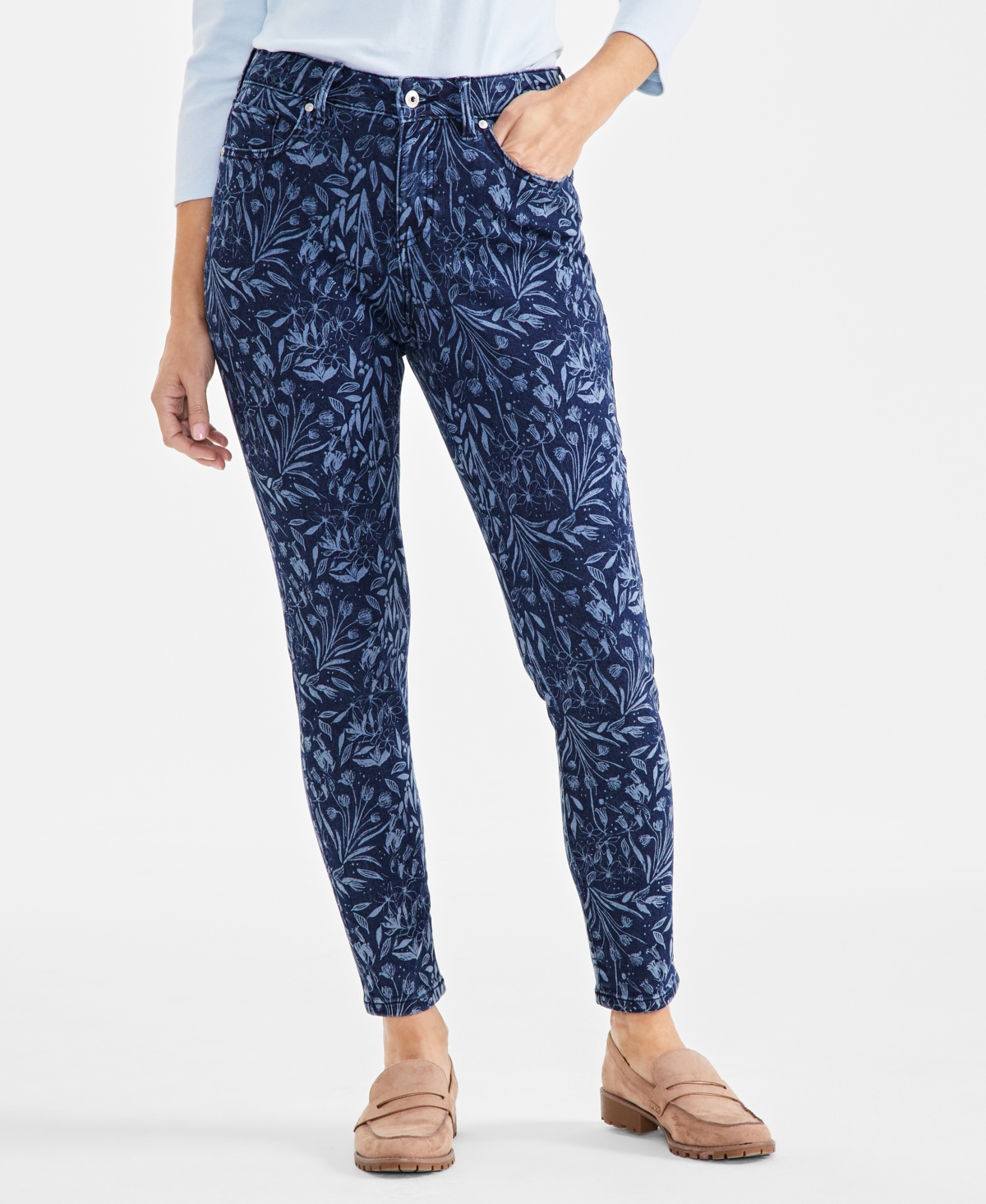 STYLE & CO WOMEN'S MID-RISE CURVY SKINNY JEANS, CREATED FOR MACY'S 