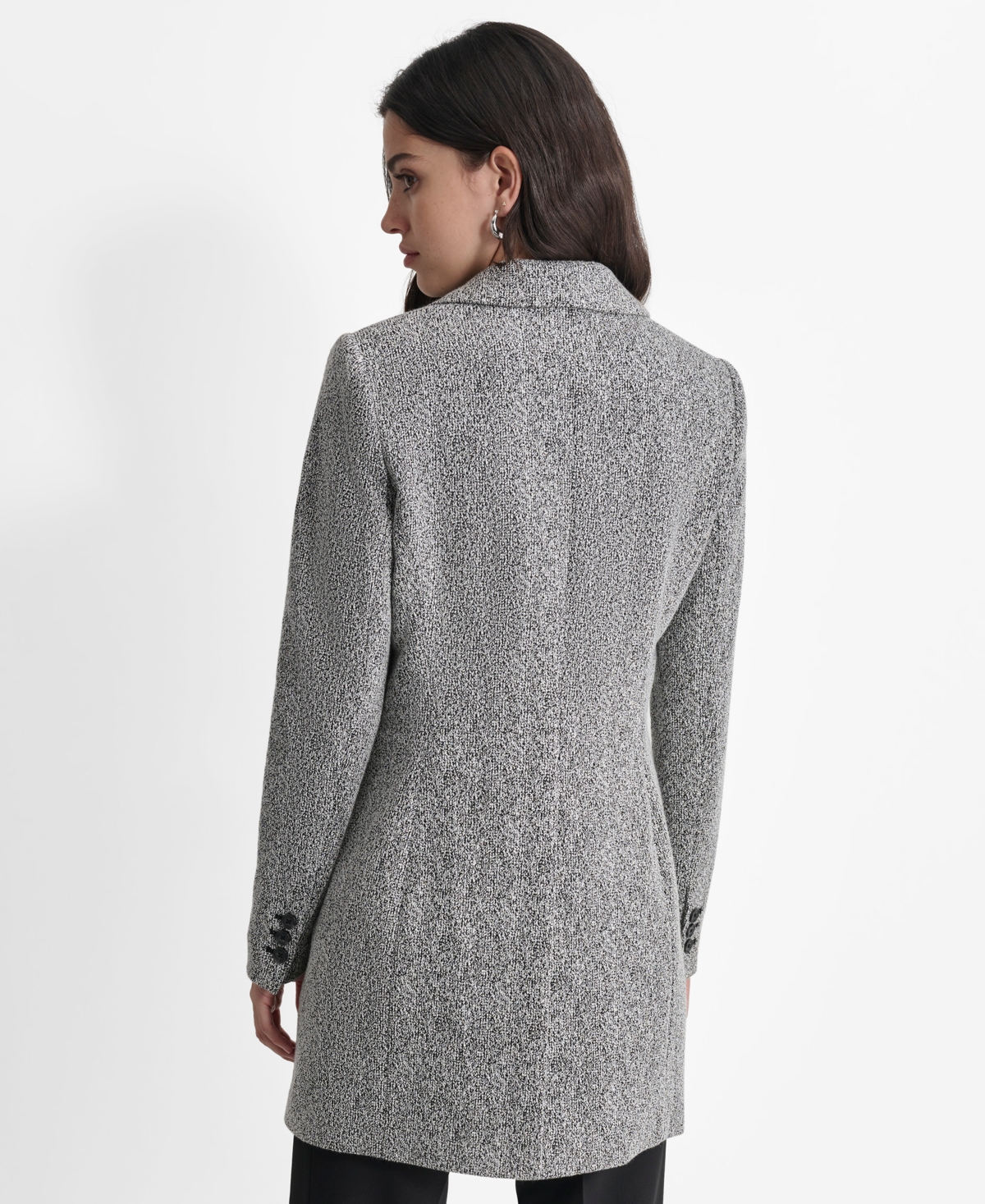 Dkny Women's Notch-Lapel Single-Button Long-Sleeve Jacket -wht