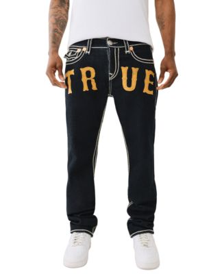 True Religion Men's Ricky Straight Fit Western Rope Stitch Flap