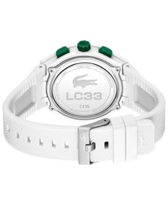 Men's LC33 White Silicone Strap Watch, 45mm
